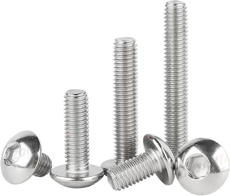 M4 12mm 304 Stainless Steel Hex Socket Cap Screws Pan Head Button Bolts 20pcs - Image 3